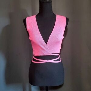 Zara Pink Wrap Crop Top